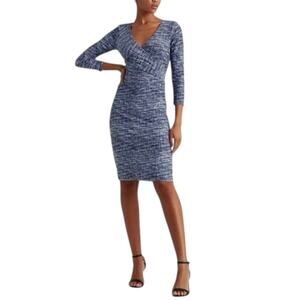 Lauren Ralph Lauren Blue Wrap Dress Size 12 – Elegant Office Chic